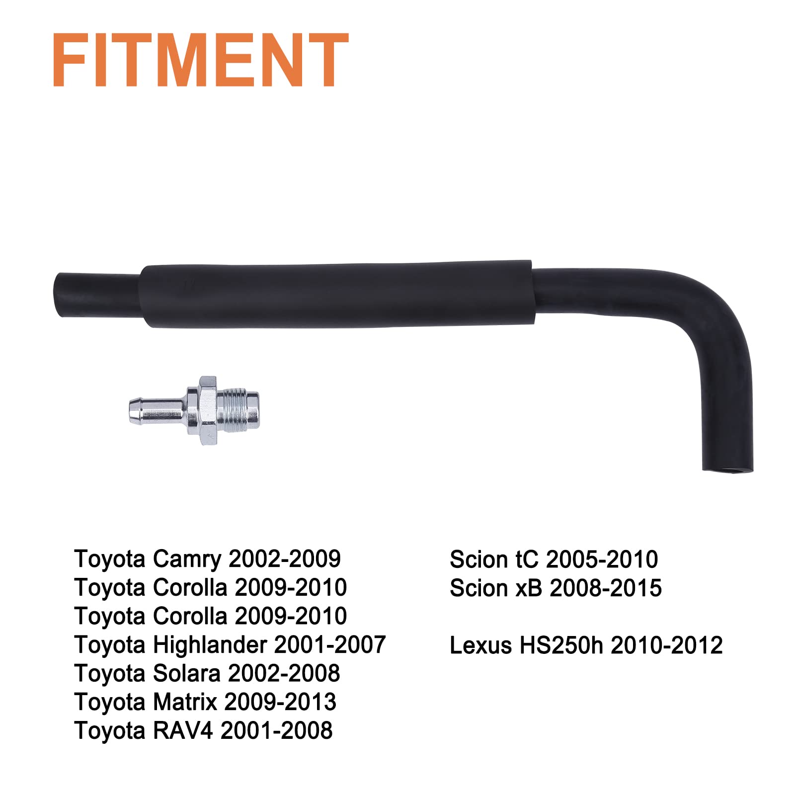 Engine Pcv Valve And Hose Kit(2.4L 4Cyl).Fit For Camry Corolla Highlander Solara Matrix Rav4 Tc Xb Hs250H.Replaces Part # 12204-28020 12262-28021.