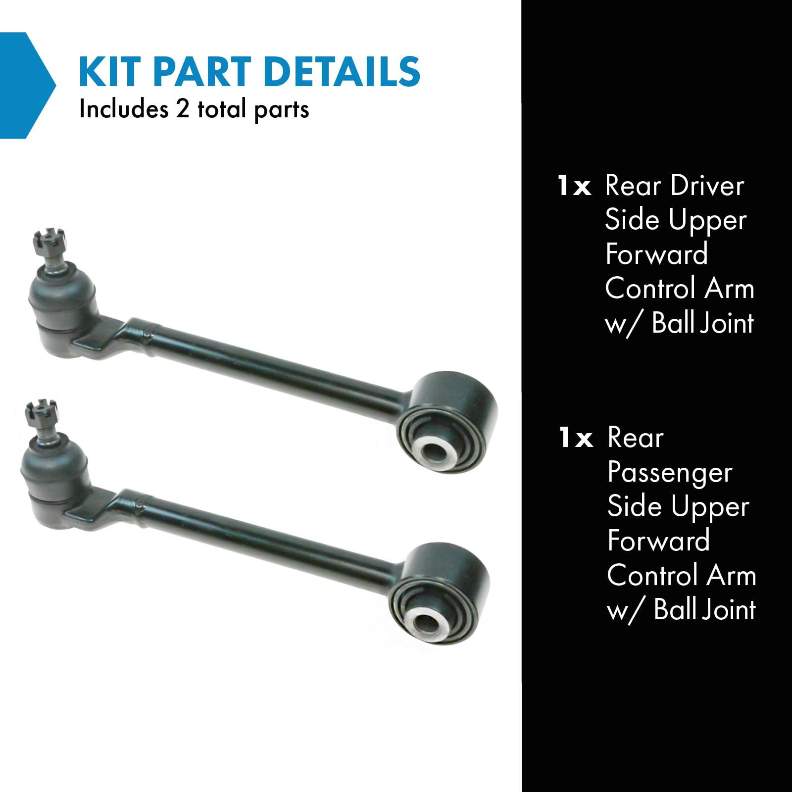 Trq Rear Upper Control Arm With Ball Joint Set Compatible With 2001-2003 Acura Cl 1999-2003 Tl 1998-2002 Honda Accord