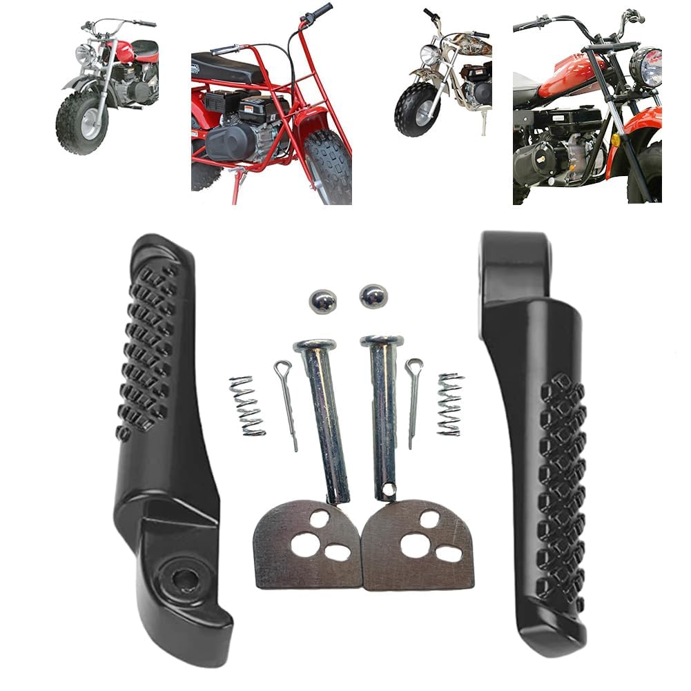 Qymoto Mini Bike Foot Pegs Footrest Bracket For Coleman Ct200U,Trail 200,Ct200U-Ex,Axis M200,Bt200X,Ct200U-Exr Cc100X Ct100U Trail, Minibike Angled Foot Pedal(2 Pack)
