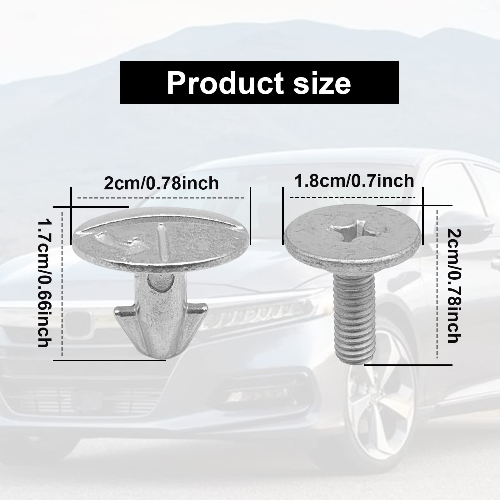 Lower Engine Cover Bolt Pin Screws, Radiator Engine Access Cover Pin And Lower Cover Bolt Lower Engine Cover Pin Screw Compatible With Honda Accord Civic Cr-V Acura 90674-Ty2-A01 90105-Tba-A00