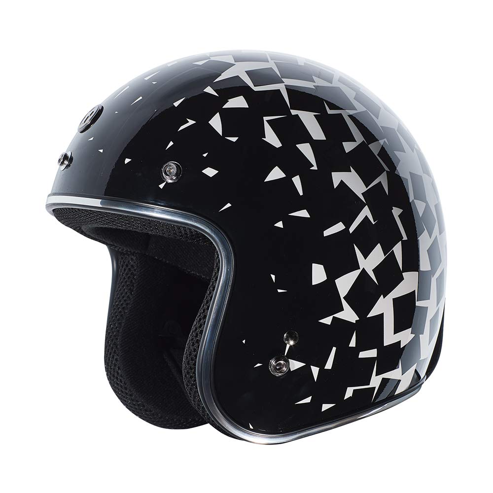 Torc Unisex-Adult Cruiser-Motorcycles Helmet (Gloss Black Polygonious Medium