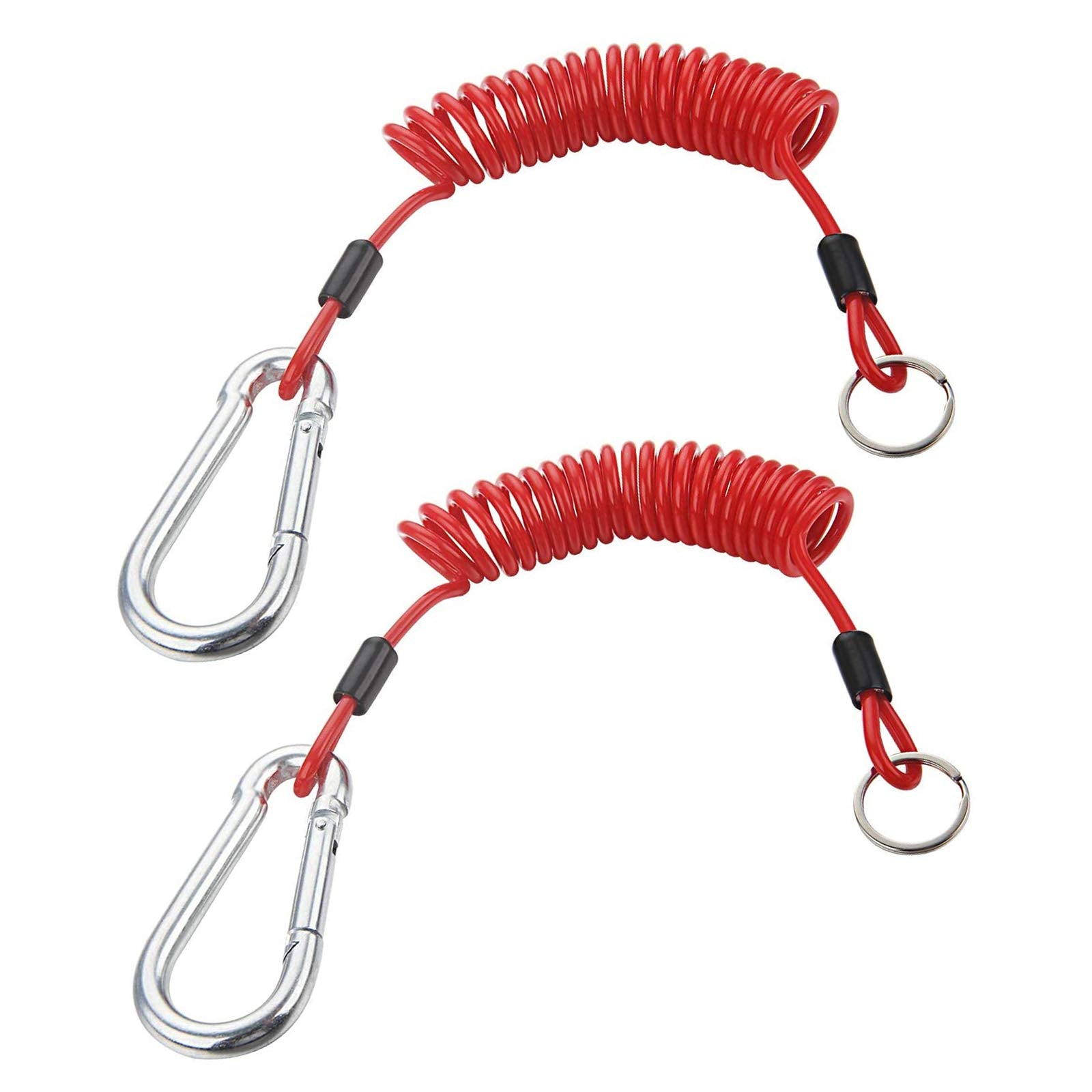 Dpei Xuan 2Pcs Breakaway Trailer Cable, Trailer Brake Cable, Rv Stainless Steel Spring Towing Coiled Wire, Heavy Duty Steel Wire