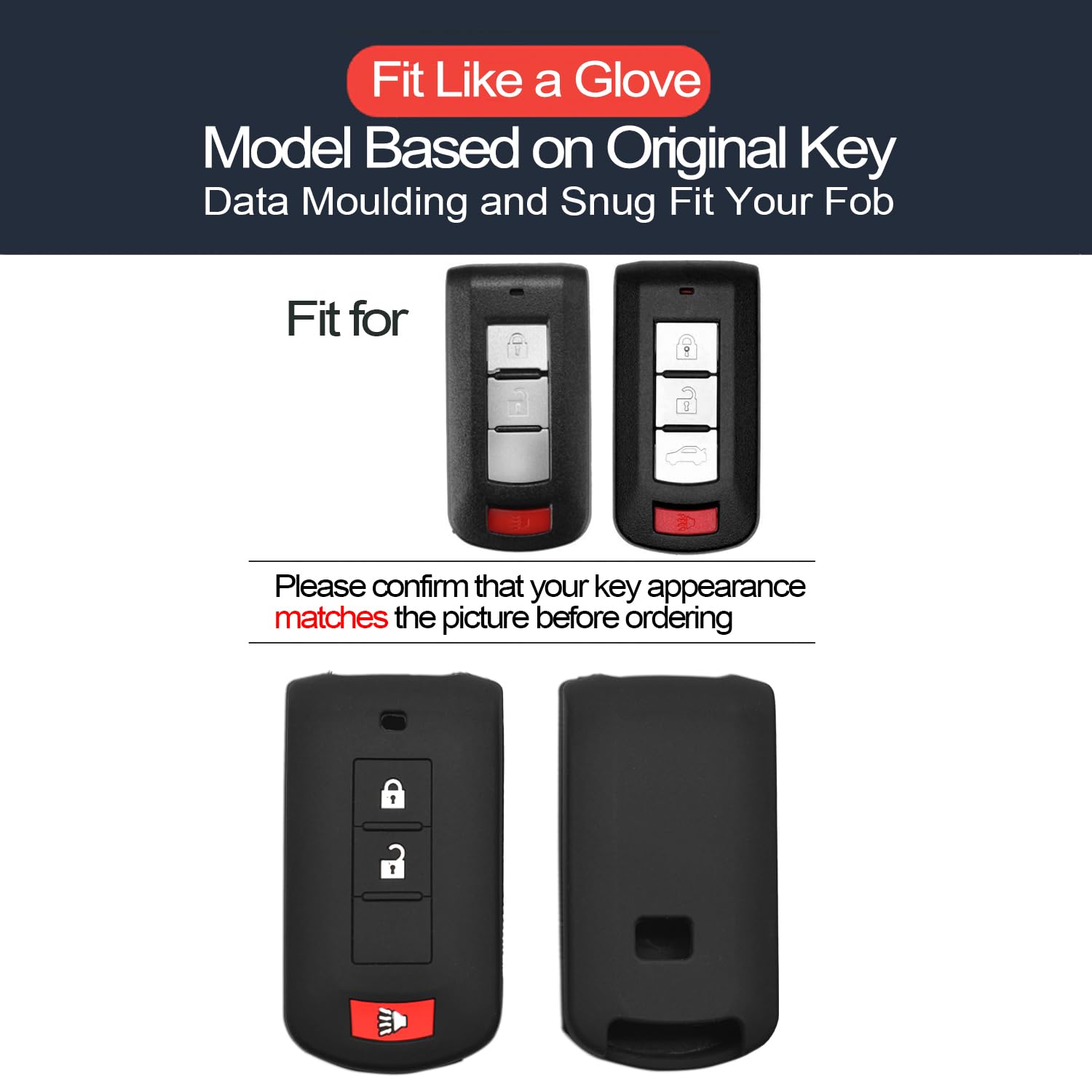 Infipar 2Pcs Compatible With Mitsubishi Eclipse Cross Lancer Mirage Montero Outlander Montero Sport Outlander Sport Smart 3 Butt