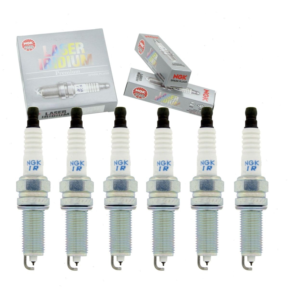 6 pc NGK Laser Iridium Spark Plugs compatible with Jeep Cherokee 3.2L V6 2014-2020