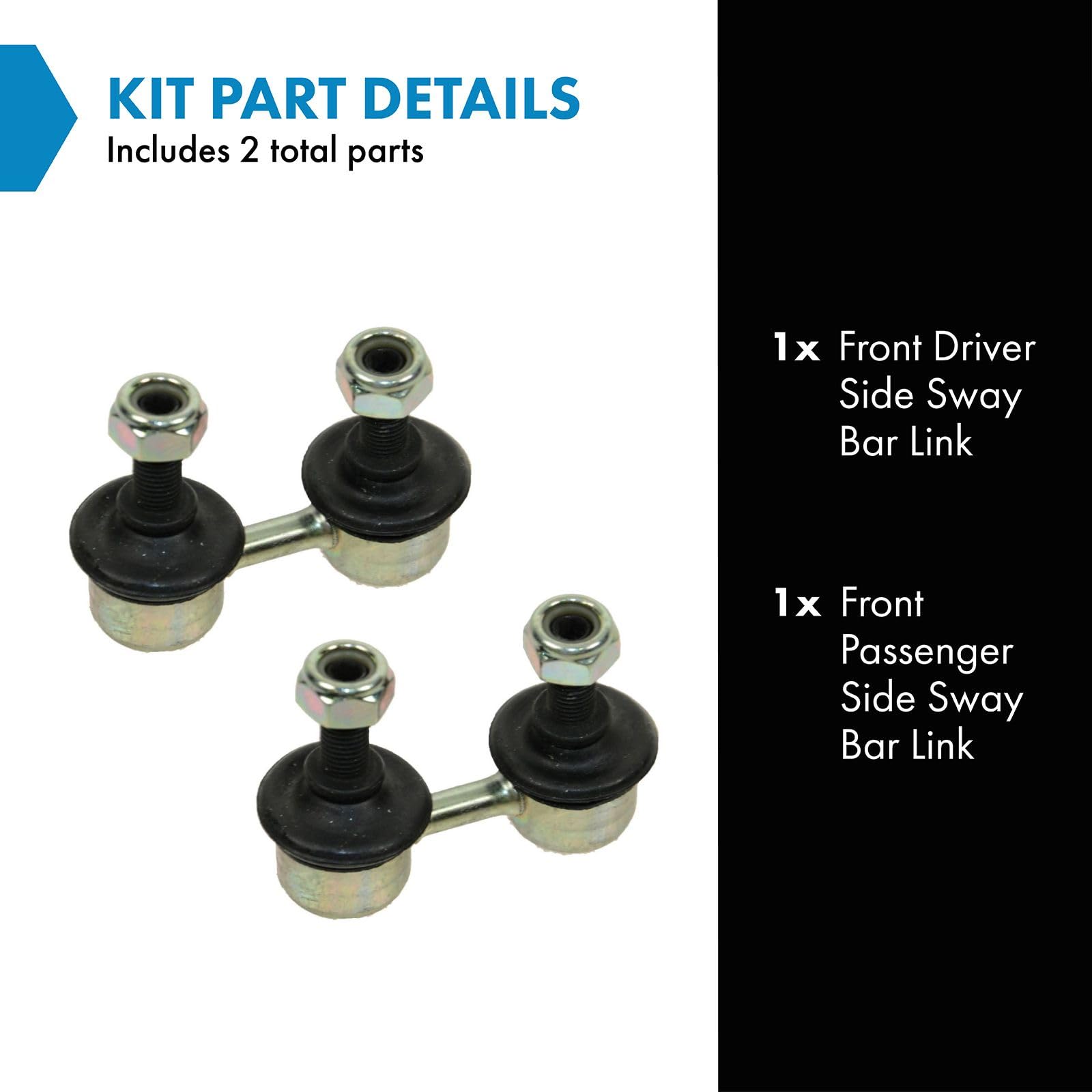 Trq Front Sway Bar Stabilizer Link Set Compatible With 2001-2006 Hyundai Elantra