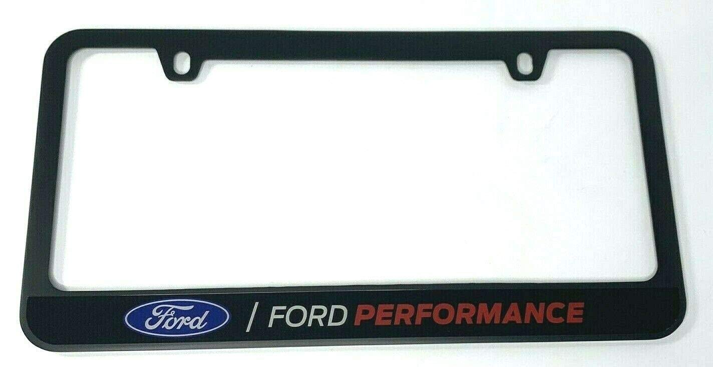 Eurosport Daytona Black License Plate Frame- Ford Performance L/W Uv Direct On Black Acrylic