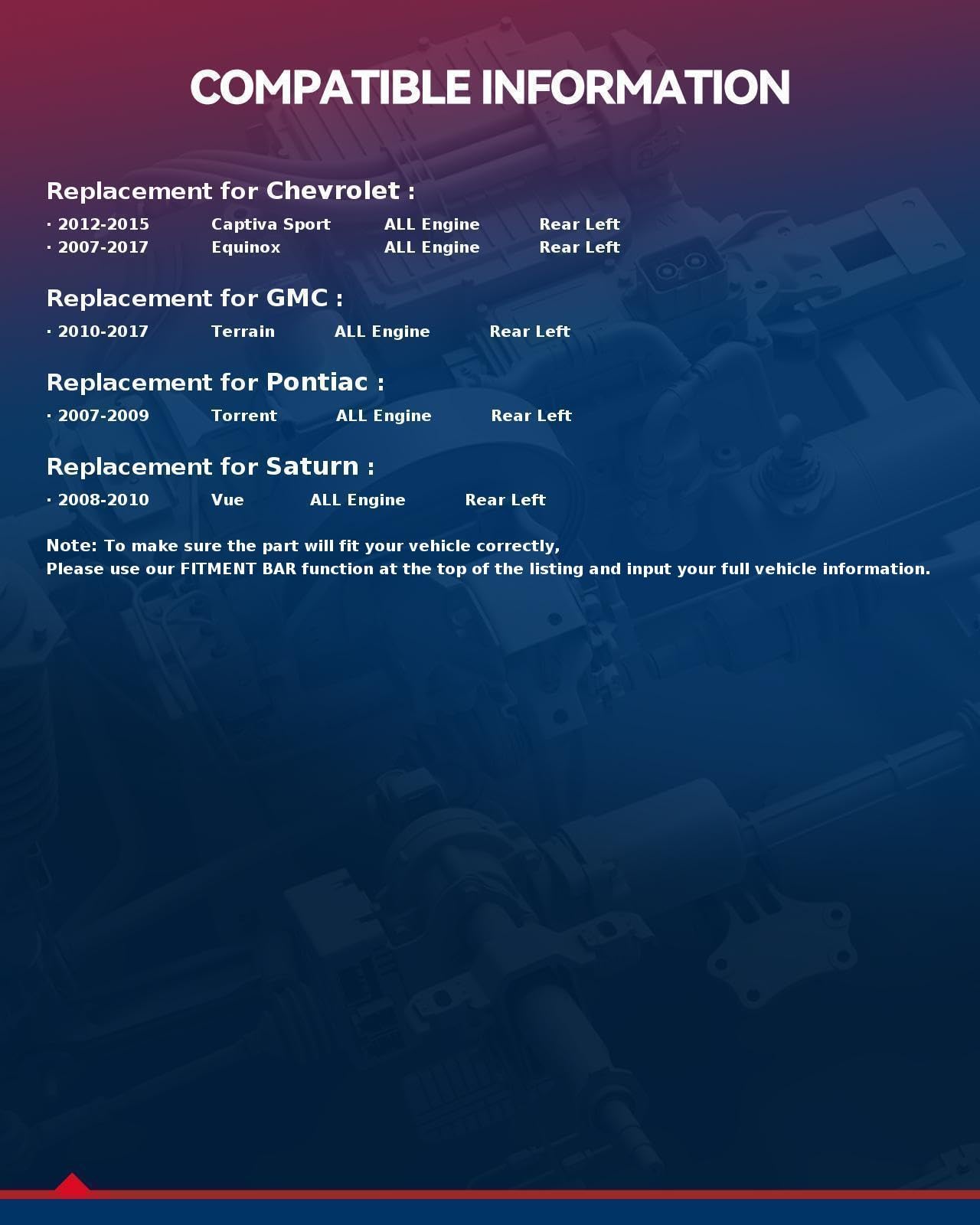 Kax Rear Left Disc Brake Caliper Assembly Fit For 2007-2017 Chevrolet Equinox, 2010-2017 Gmc Terrain, 2012-2015 Chevrolet Captiv