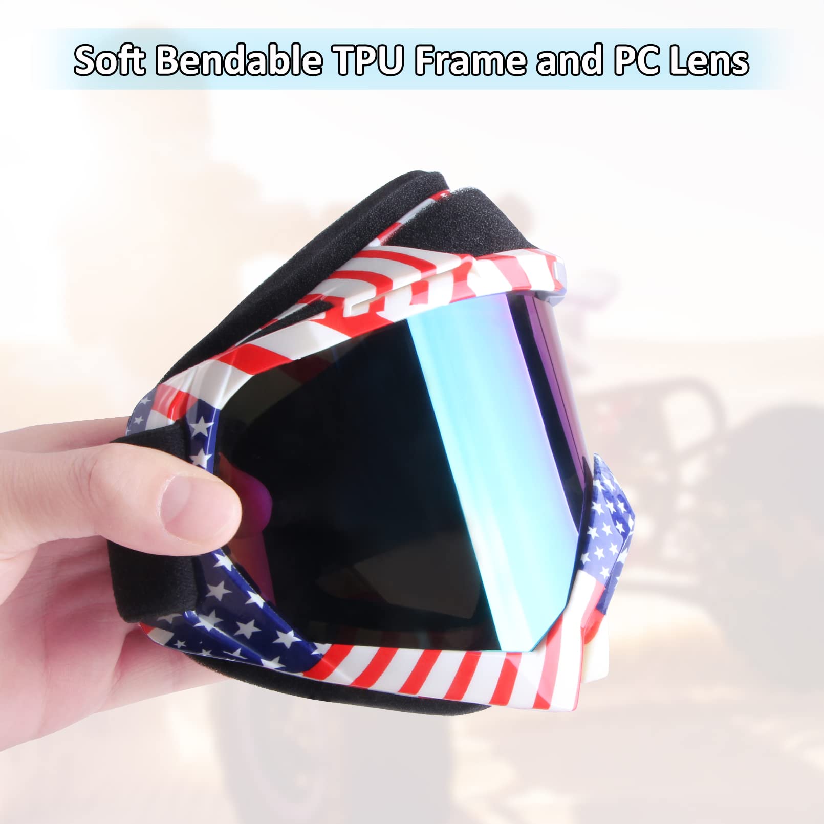 YOHOG ATV Goggles Dirt Bike Goggles Motorcycle Motocross Goggles For Men Women Riding Goggles MX Goggles Bike Powersports Goggle
