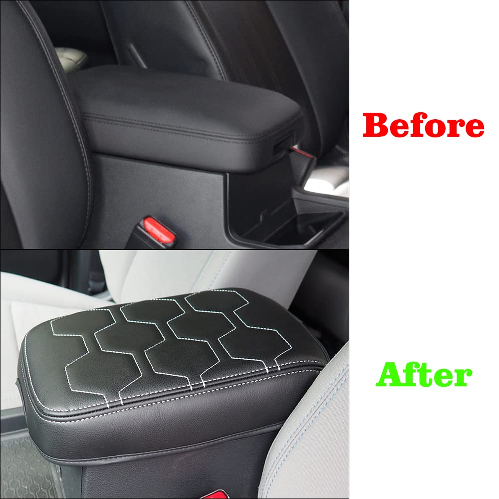 Muslogy For Frontier Center Console Pad Armrest Box Cover Vegan Leather Soft Accessories Armrest Lid Protector Compatible With N