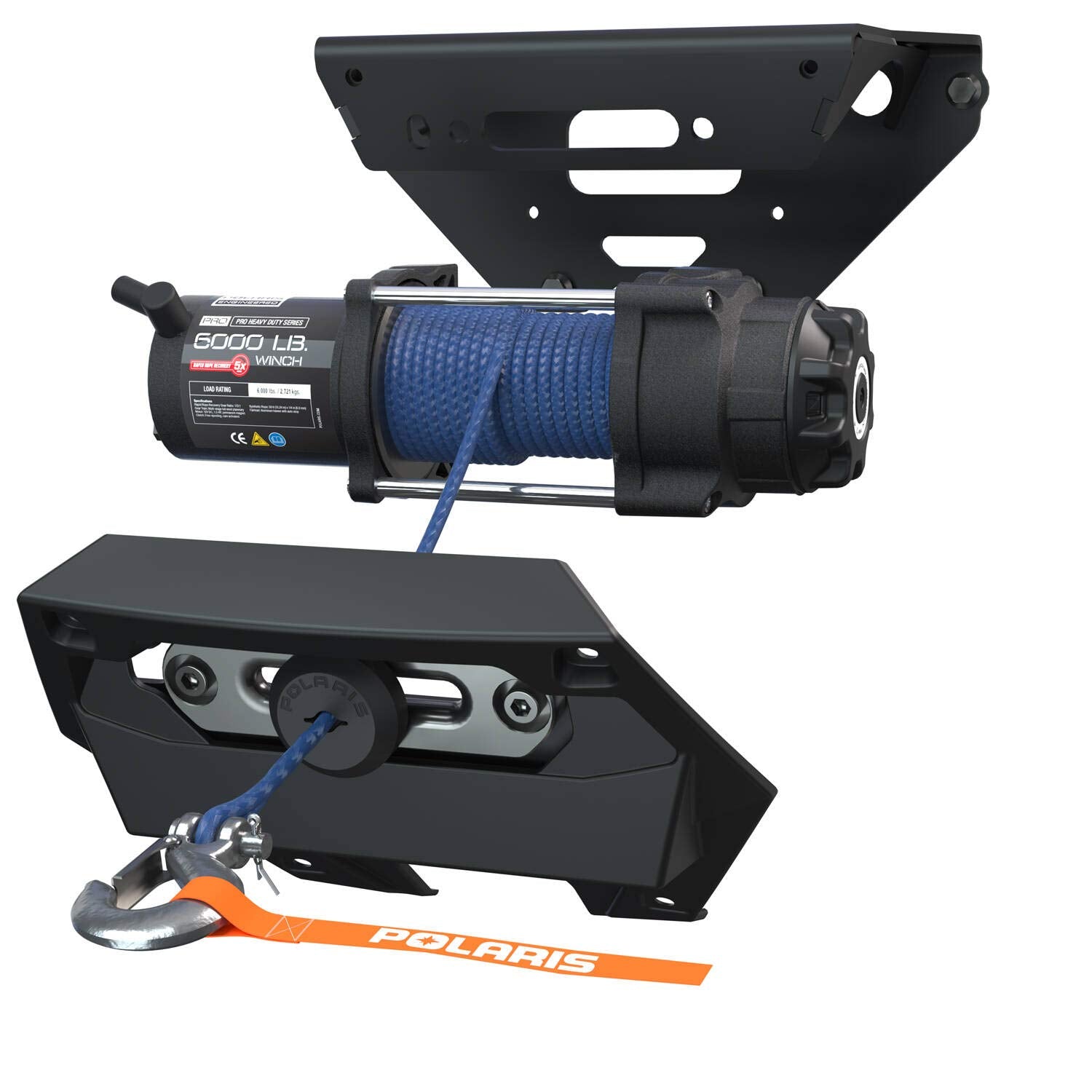 Polaris Winch Pro HD 6000 LB for RZR Pro XP, Wireless Remote Control, Faster Re-Spooling, Auto Stop Technology, 1.6-HP Motor, 50
