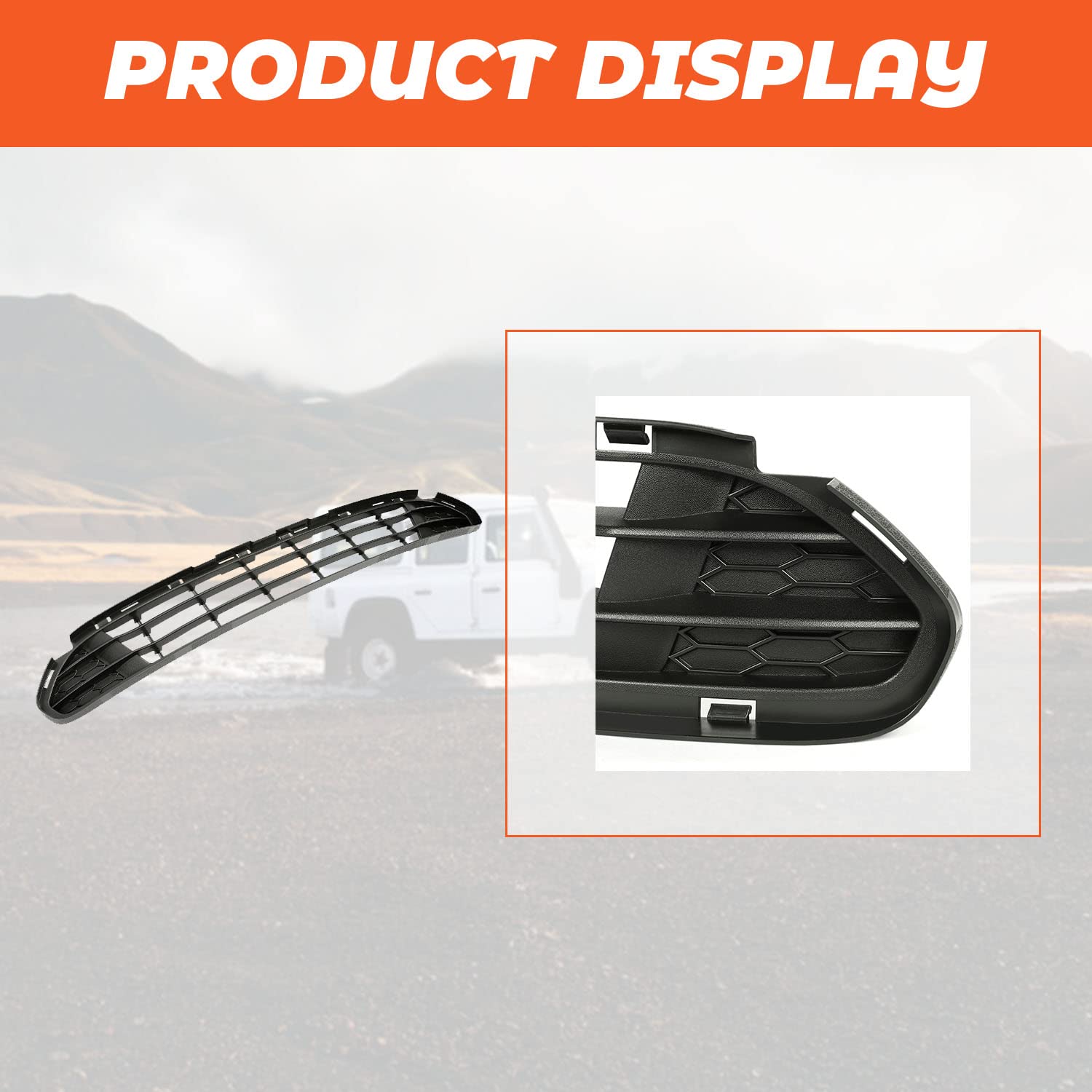 Kojem Front Bumper Lower Grille Compatible with 2010-2012 Ford Fusion Hybrid & S & SE & SEL & Sport Center Bumper Grill Cover Re