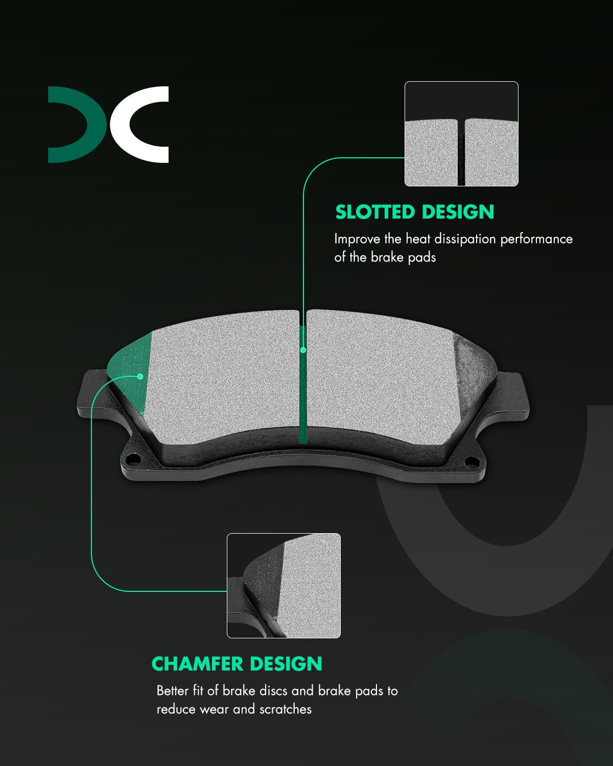 Scitoo Ceramic Brake Pads, 4Pcs Front Brake Pads Brakes Kits Fit For 2011-2015 For Chevrolet Cruze,2016 For Chevrolet Cruze Limi