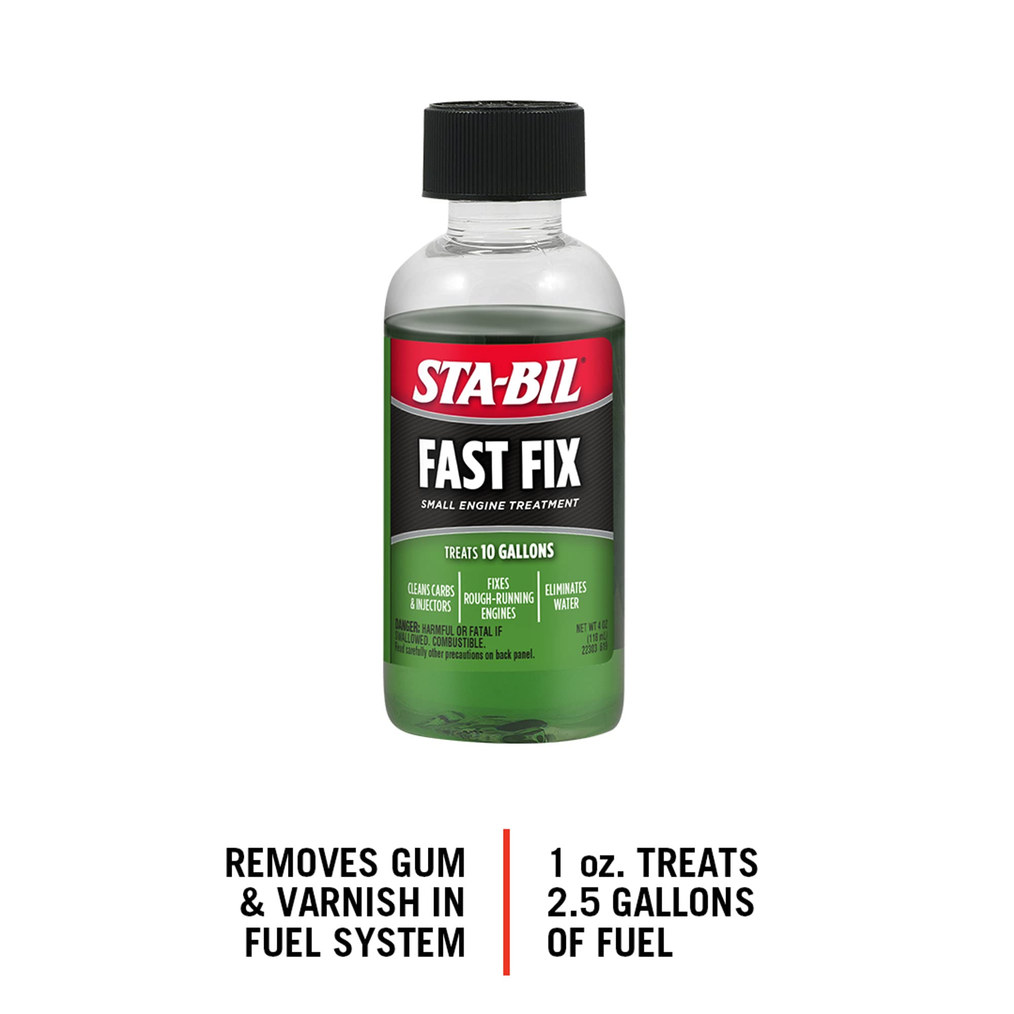 Sta-Bil Fast Fix Small Engine Treatment - Cleans Carbs And Injectors - Fixes Rough Running Engines - Eliminates Water - Treats 1