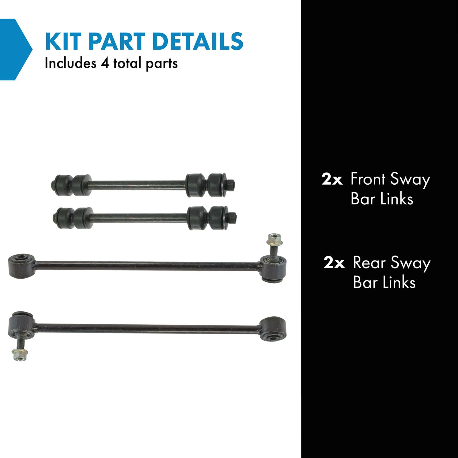 Trq Front & Rear Sway Bar Stabilizer Link Set Compatible With 1997-2002 Ford Expedition 1998-2002 Lincoln Navigator