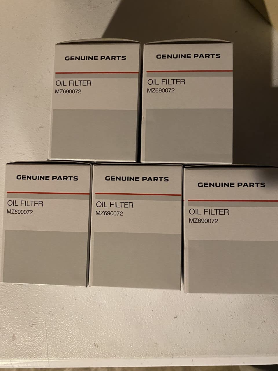 Quantity Of 5 - Genuine Mitsubishi Oil Filter MZ690072 Galant 3.8L V6 2004-2012, Galant 2.4L 1999-2003, Eclipse 2.4L 2000-2005, Eclipse 3.8L V6 2006-2012 - Many More Vehicles