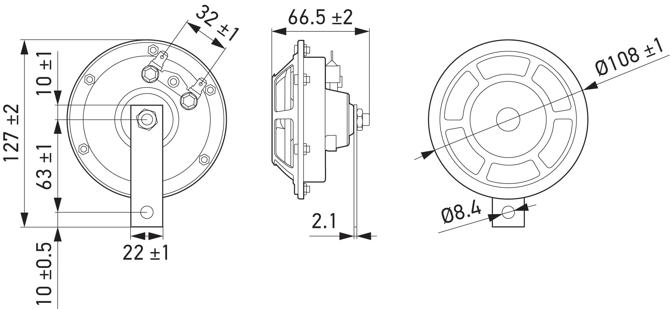 HELLA 922000731 Sharptone 12V High Tone/Low Tone Twin Horn Kit with Yellow Protective Grill, 2 Horns