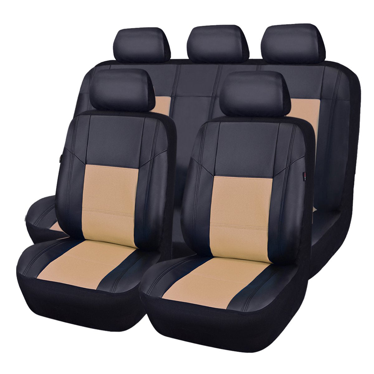 CAR Pass Skyline Premium Leather Seat Covers, Waterproof PU Car Seat Covers Full Set, Front and Rear Seat Covers Universal FIT f