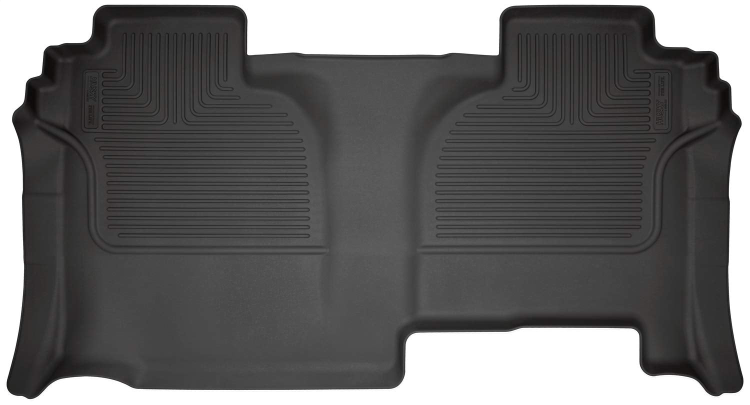 Husky Liners Weatherbeater Floor Mats | Fits 2019-2024 Chevrolet Silverado & Gmc Sierra 1500; 2020-2024 Chevrolet Silverado & Gmc Sierra 2500, 3500 (Double Cab) | 2Nd Row, 1-Pc Black - 14211