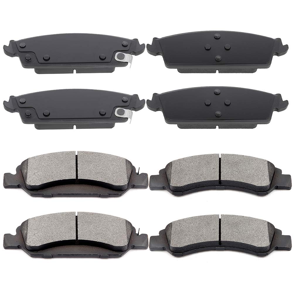 Cciyu D1363 D1707 Front & Rear Ceramic Brake Pads Set Fit For Cadillac Escalade,Escalade Esv,For Chevy Silverado 1500,Suburban,T