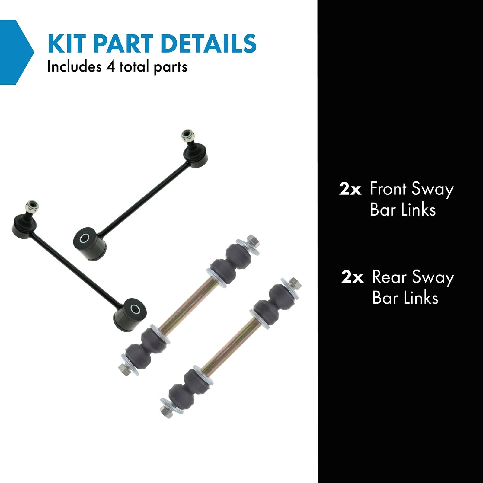 Trq Stabilizer Sway Bar End Link Front & Rear Lh Rh Set Of 4 For Chevy Gmc Suv