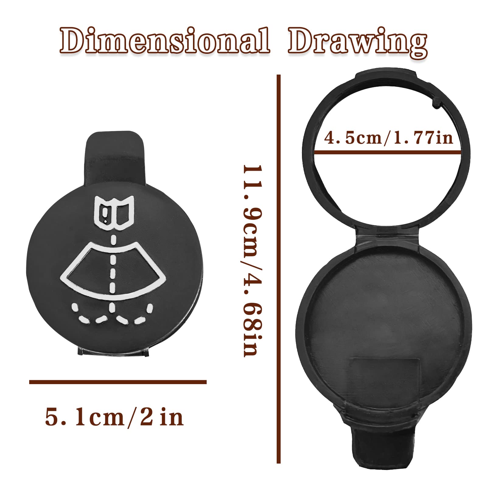 Car Wiper Bottle Cover, Windshield Wiper Washer Fluid Reservoir Tank Bottle Cap, Car Wiper Bottle Cover Replacement Cap Compatible With Gmc Chevrolet Buick Cadillac, Oem: 12767700, 13227300