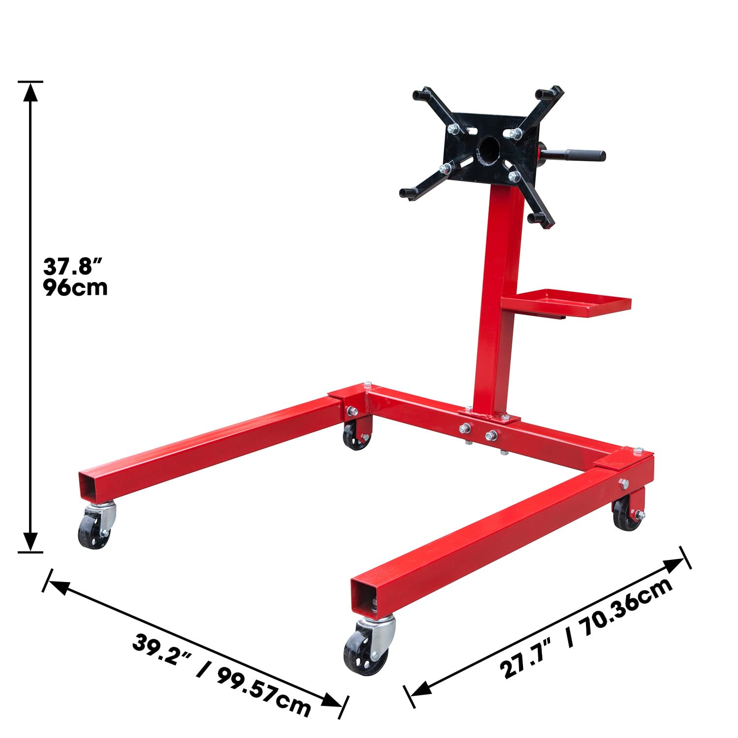 Big Red T25671 Torin Steel Rotating Engine Stand With 360 Degree Rotating Head And Tool Storage Tray: 5/8 Ton (1,250 Lb) Capacit