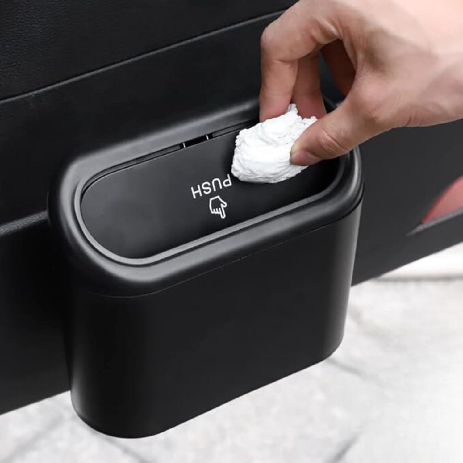 Car Trash Can with Lid, Mini Vehicle Trash Bin Car Dustbin Garbage Organizer, Automotive Garbage Can Bin Trash Container for Aut