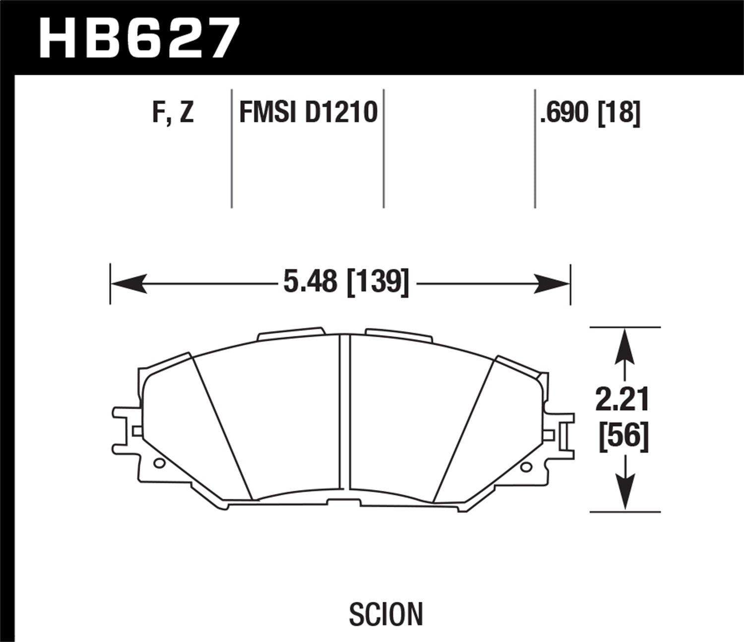Hawk Performance HB627F.690 HPS Performance Ceramic Brake Pad