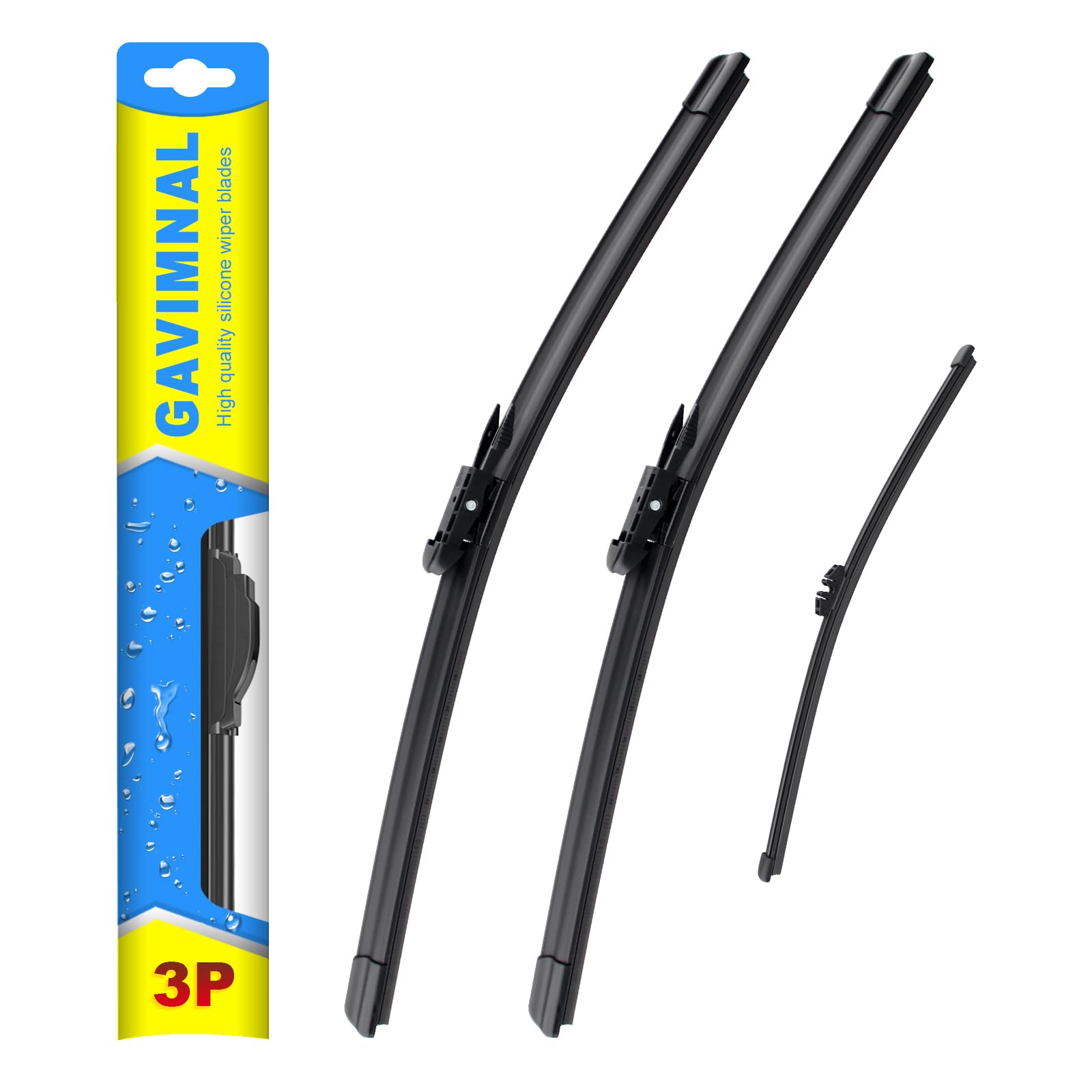 Gavimnal 24''+20''+11'' Silicone Wiper Blades Replacement For Ford Escape 2020-2023,All-Season Front Rear Windshield Wiper Blade