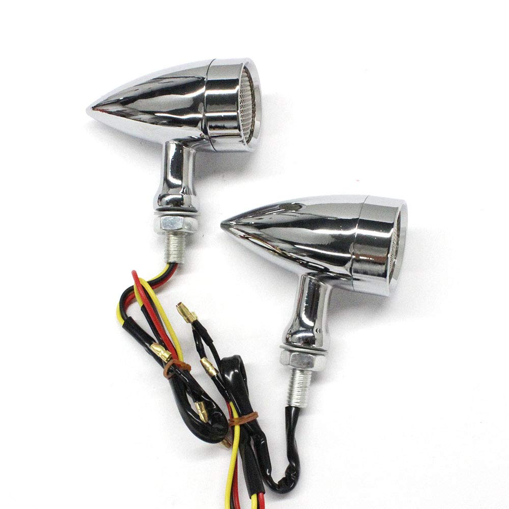 Miss Moly Chrome Motorcycle Led Turn Signals Amber Light Brake Running Tail Light Bullet