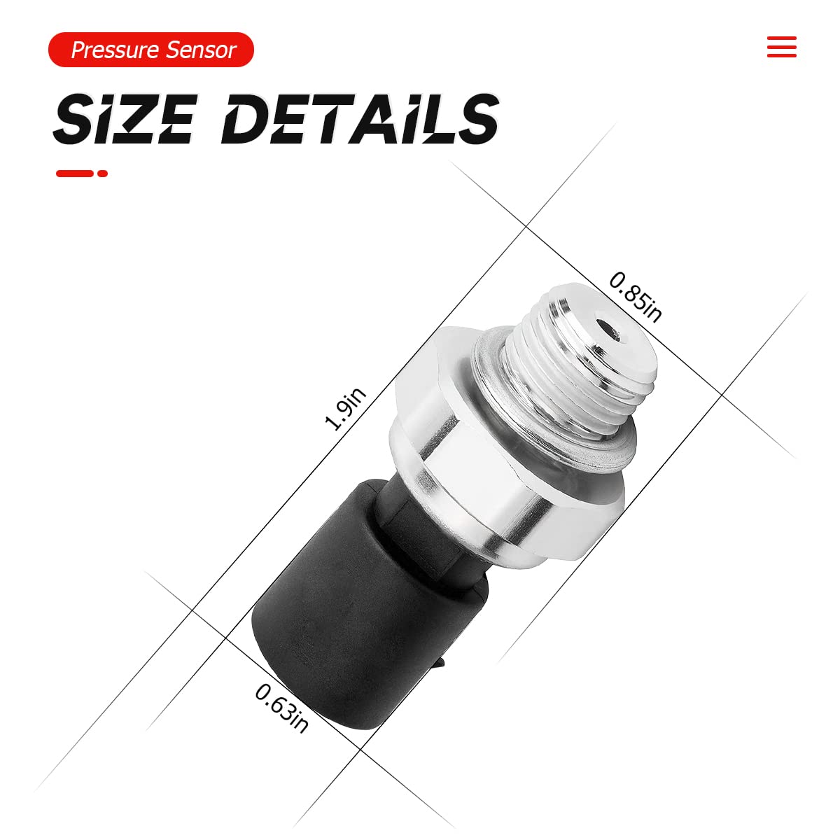 Engine Oil Pressure Sensor Switch Sending Unit, 12616646 12677836 D1846A Fuel Injection Pressure Sensor Replacement, Compatible