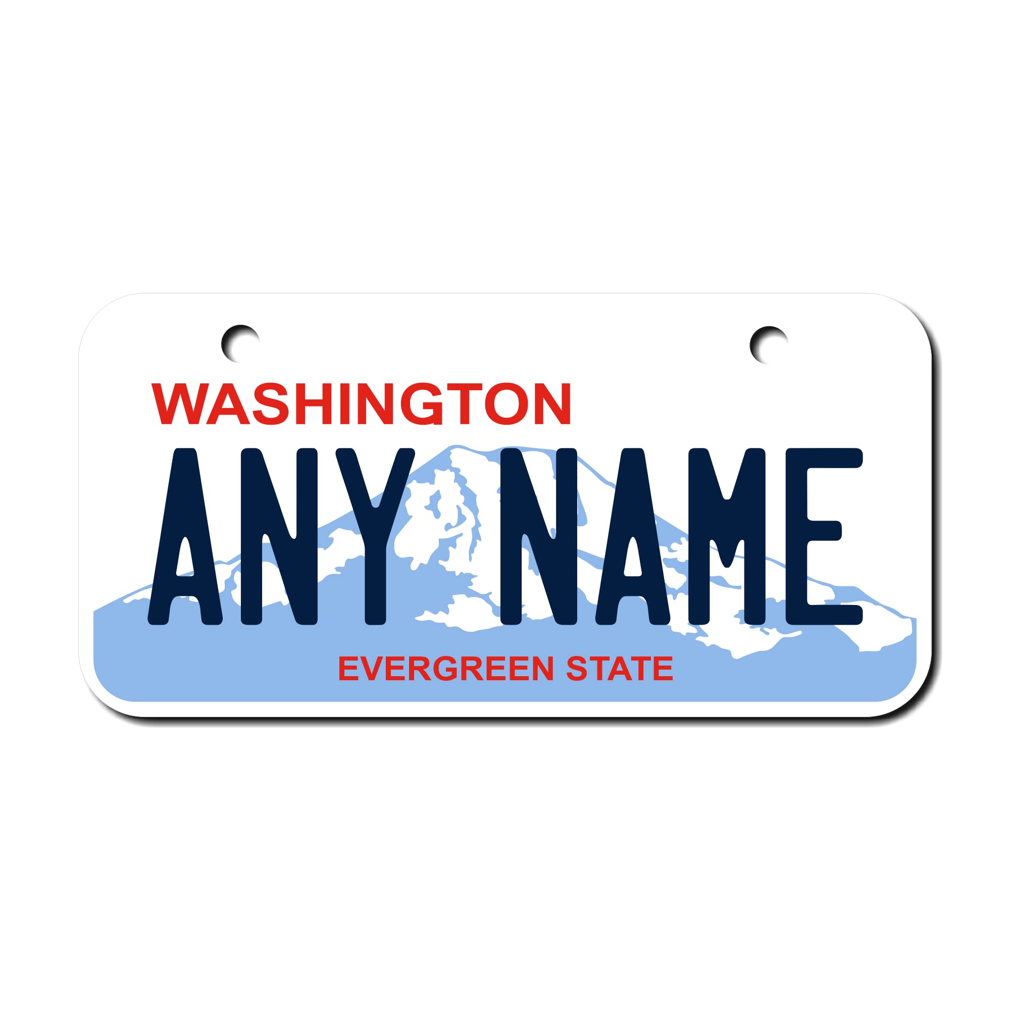 Teamlogo Personalized Washington License Plate - Sizes For Kid 'S Bikes, Cars, Trucks, Cart, Key Rings Version 2 (3 '' X 6 '' Al