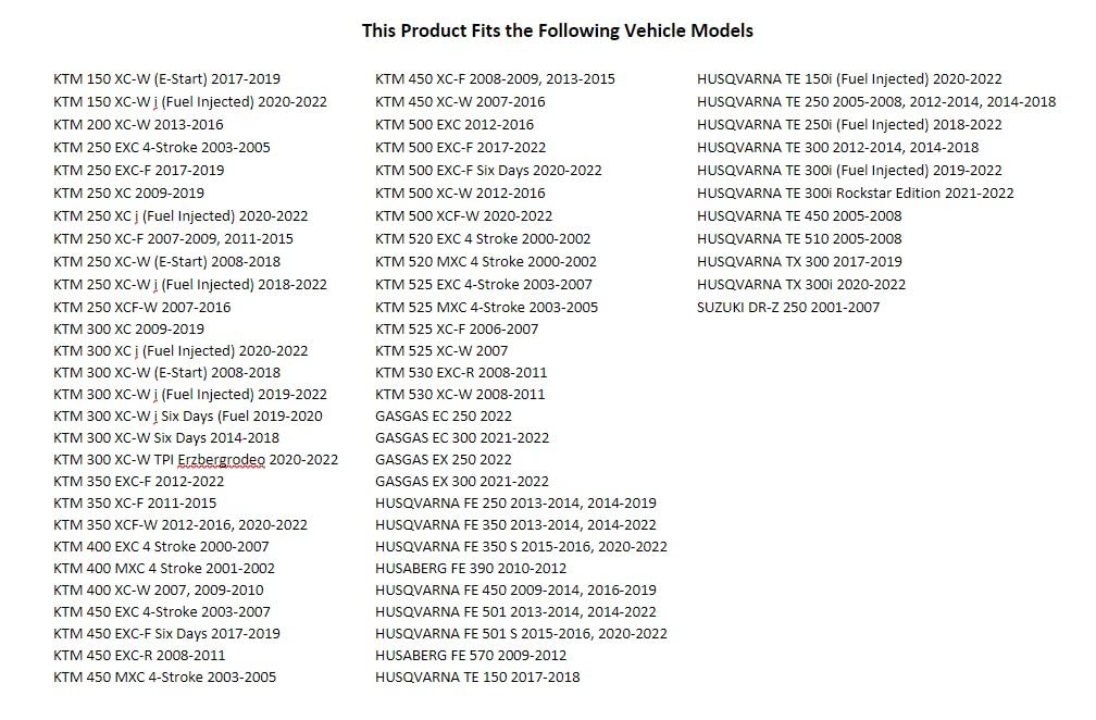 Tusk Motorcycle Enduro Lighting Kit With Taillight Compatible With Ktm 450 Exc 4-Stroke 2003-2007/300 Xc 2009-2019/300 Xc-W 2008-2018