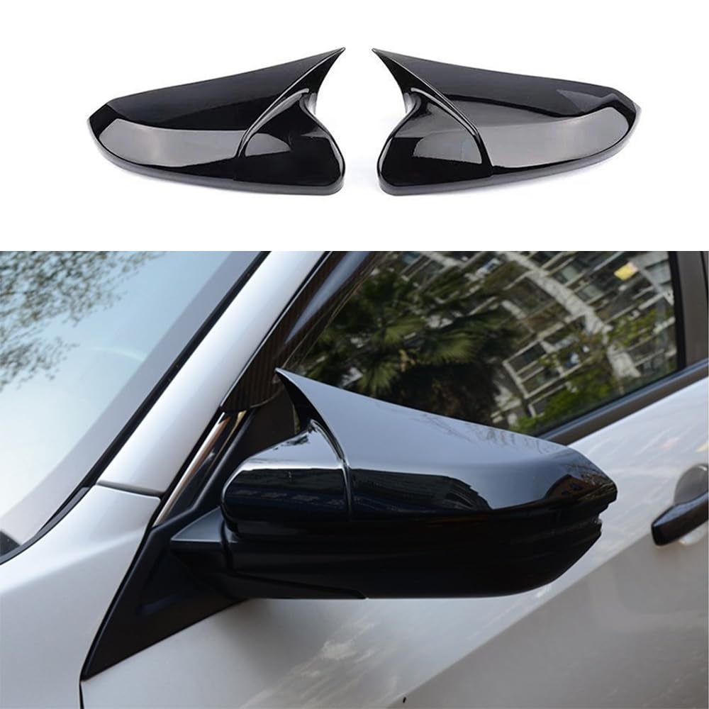 Rifoda for Civic car Door Side Mirror Cover Trims ABS Material for Honda 10th gen Civic 2016 2017 2018 2019 2020 2021-Bright Bla