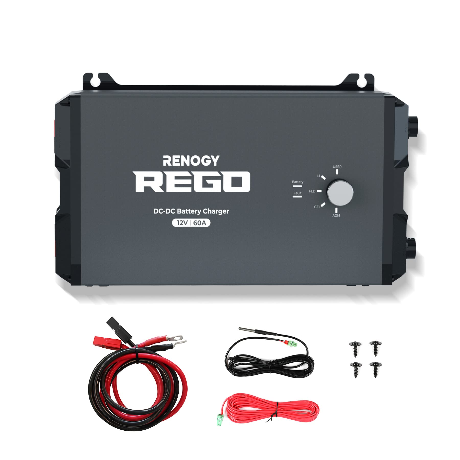 Renogy Rego 12V 60A Dc-Dc Plug And Play Battery Charger Built-In Bluetooth Module, Compatible With Traditional And Smart Alterna