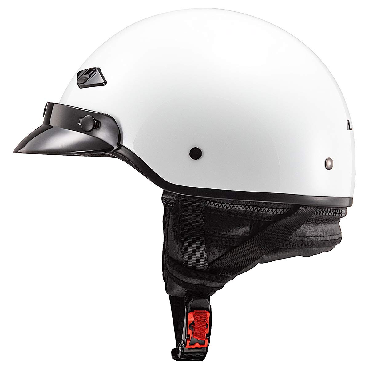 Ls2 Helmets Bagger Motorcycle Half Helmet (Gloss White - Large)
