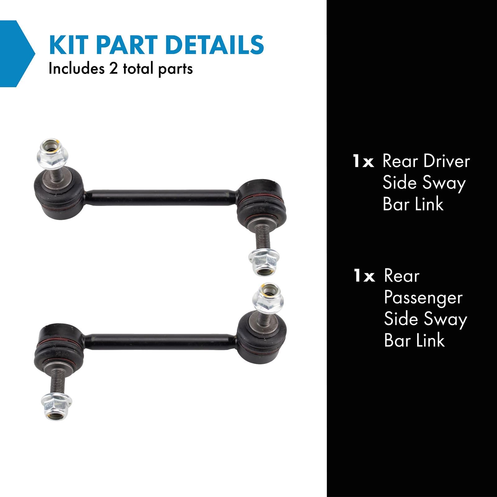 Trq Rear Sway Bar Stabilizer Link Set Compatible With 2017-2023 Tesla 3 2020-2023 Y