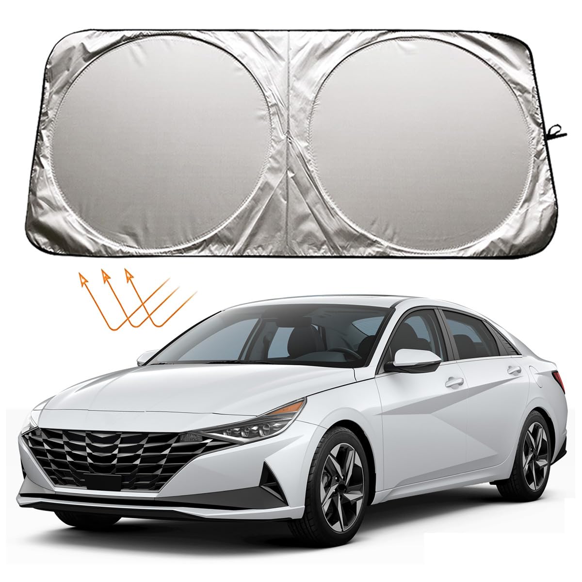 XHRING Windshield Sun Shade for Hyundai Elantra 2017-2025 Sonata 1998-2025 Kona 2018-2025 Veloster 2012-2025 Accent 1995-2025 Ac