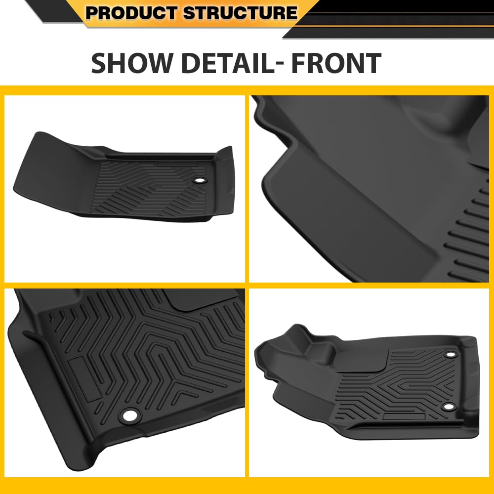 G-PLUS TPE Floor Mats Cargo Liners,Compatible with 2007-2011 Toyota Tundra Double/CrewMax Cab Pickup,All Weather Full Cover Prot
