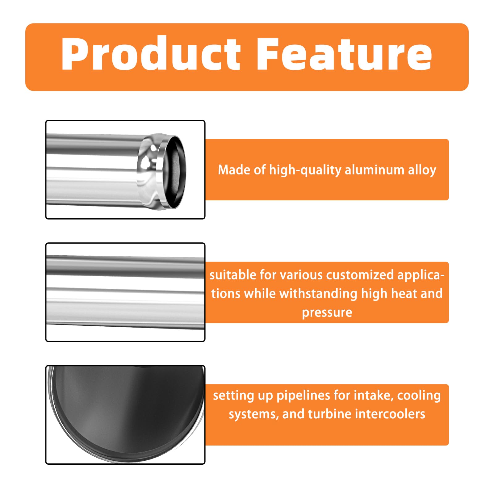 Gasher 2Pcs 12''(300Mm) Aluminum Alloy Tube 1.5''Od Intercooler Pipe With Bead Roll For Intake And Cooling Systems