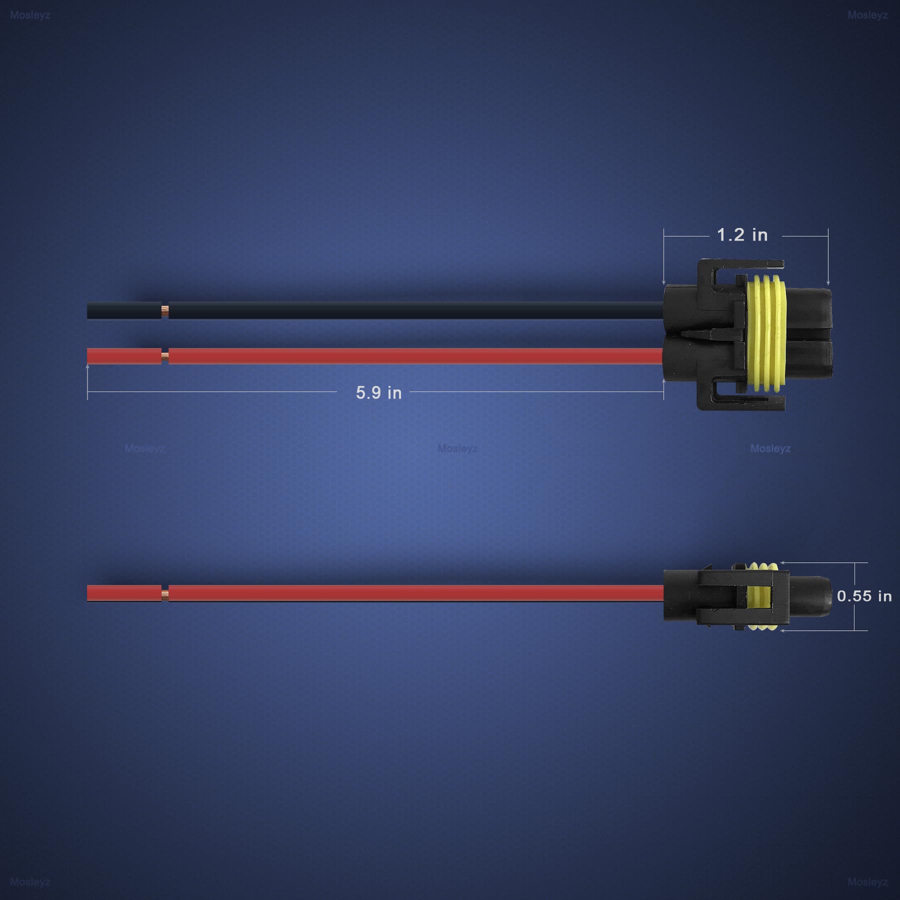 H11 Pigtail Socket H11 H9 H8 880 881 Female Nylon Adapter Wiring Harness Connector For Headlights/Fog Lights Retrofit(Pack Of 4)