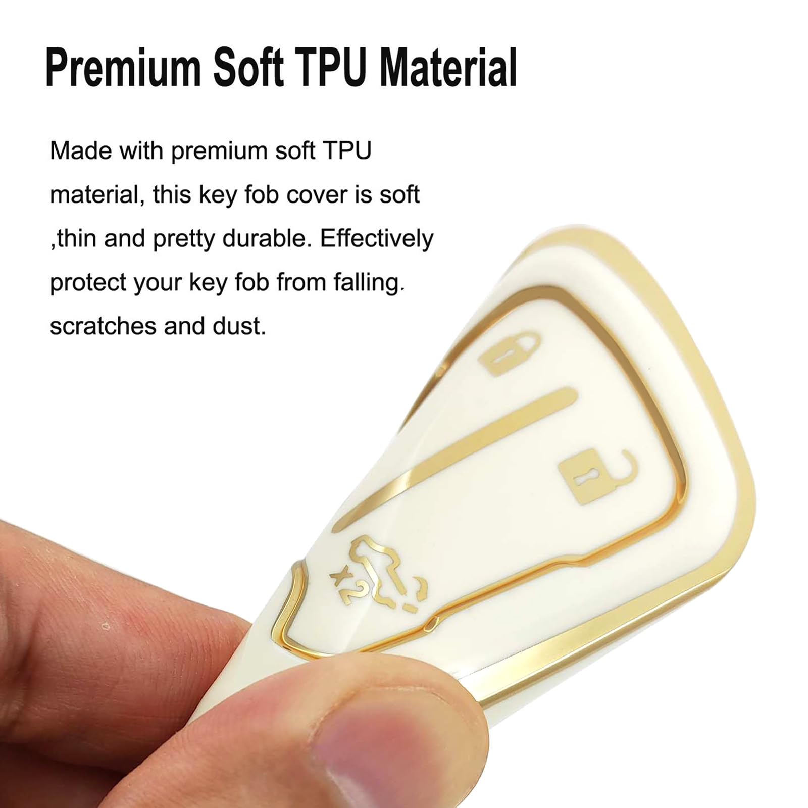 Arruweer Key Fob Cover For Chevy 2023-2019 Chevrolet Silverado Gmc Sierra 1500 2500Hd 3500Hd Key Fob Accessories With Keychain