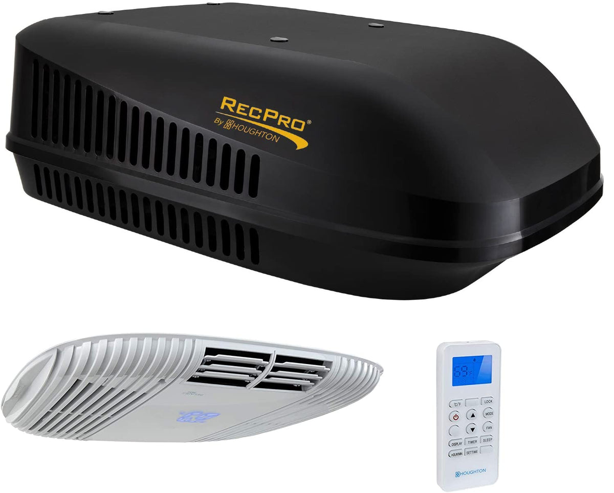 Recpro Rv Air Conditioner 15K Ducted Or Non-Ducted | Quiet Ac | 110-120V | Heat Pump And Cooling | Easy Install | All-In-One Unit | For Camper, Fifth Wheel, Food Trucks (Ducted, Black)
