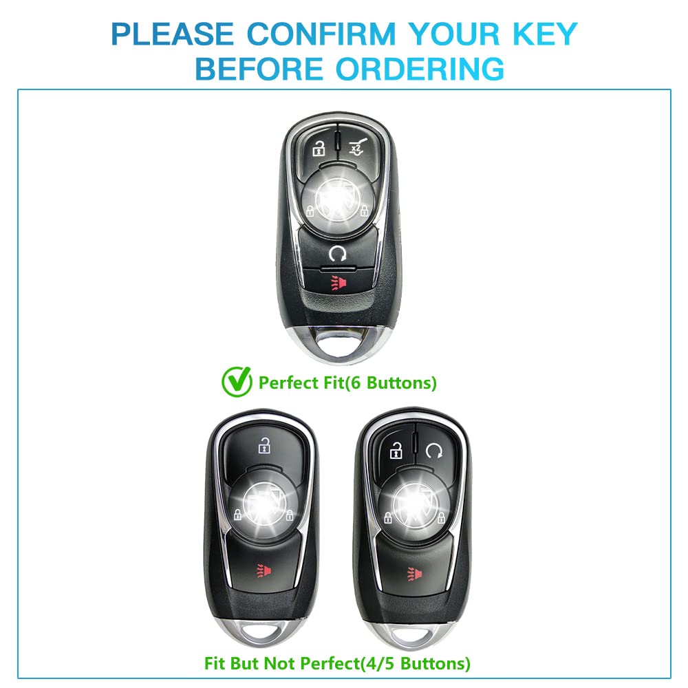 1797 For Buick Key Fob Cover Encore Enclave Lacrosse Envision Regal Accessories Car Remote Case Shell Girly Cute 6 Button White Silver Tpu