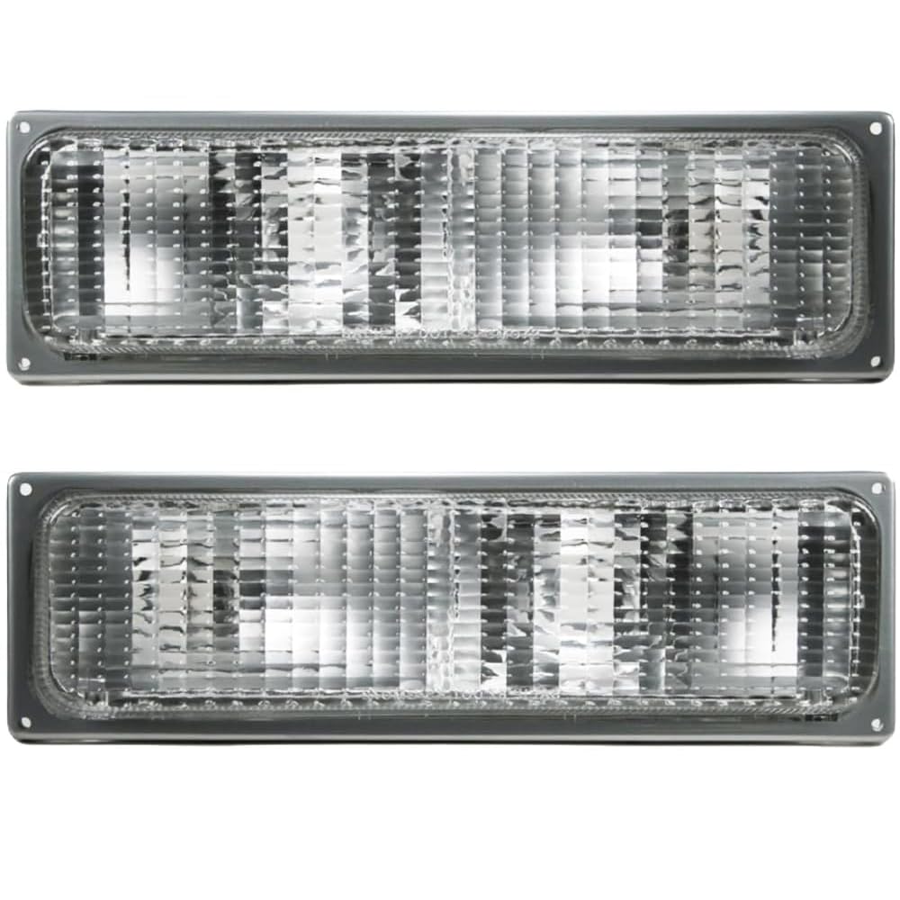 EPIC LIGHTING OE Spec Replacement Halogen Signal Lights Silver Trim Assembly Compatible with CHEVROLET GMC 90-93 C/K TRUCK SIERR