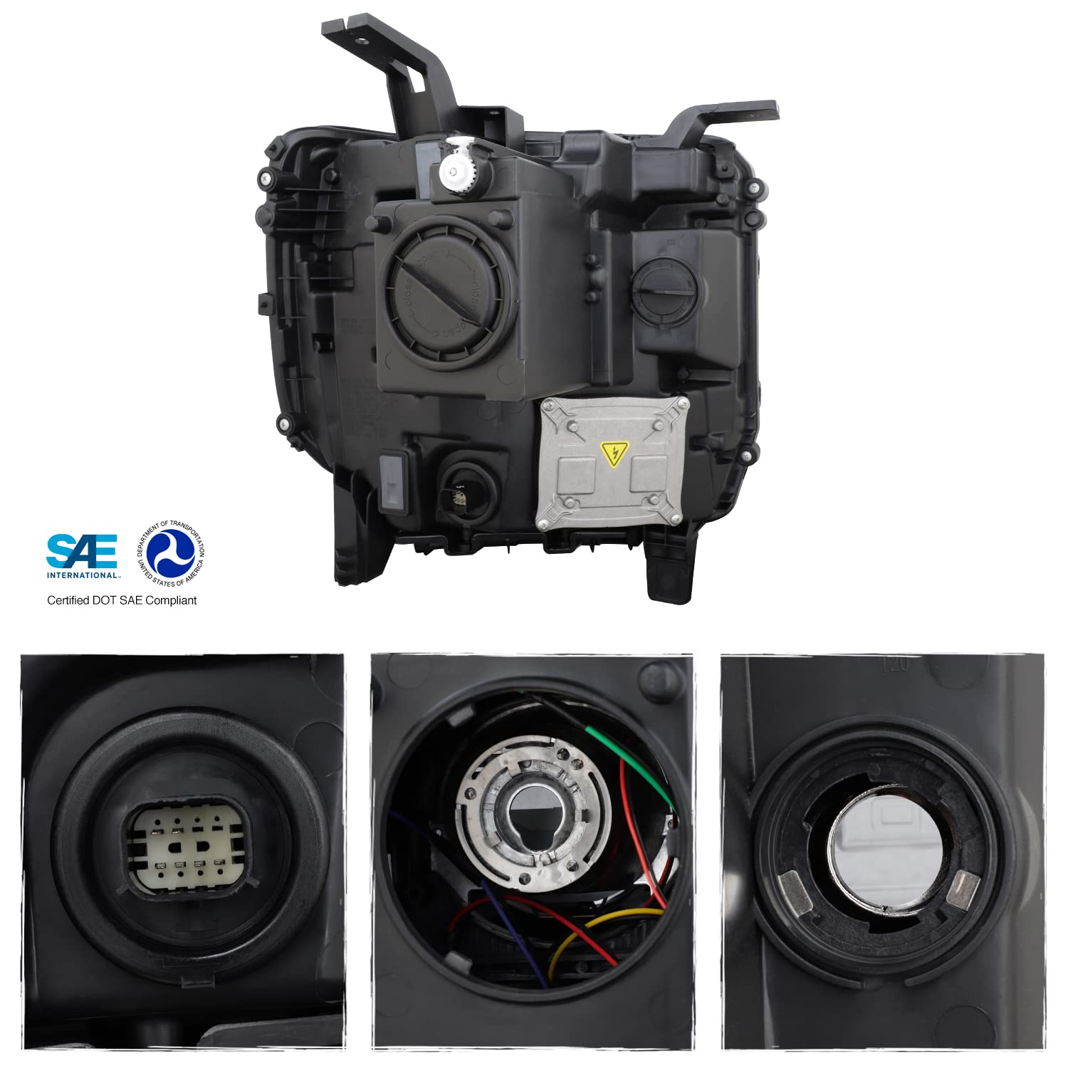 Akkon - Fit 2016-2019 Gmc Sierra [Hid/Xenon Model] W/Led Drl Projector Headlights Lamps Oe Style Left Driver