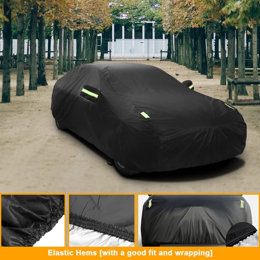 Sjysxm Car Cover Compatible With Chevrolet Corvette C8 2024-2020, Waterproof All Weather Car Cover With Cotton Lining For Corvette C8 Stingray, Outdoor Indoor Custom Car Cover With Reflective Strips
