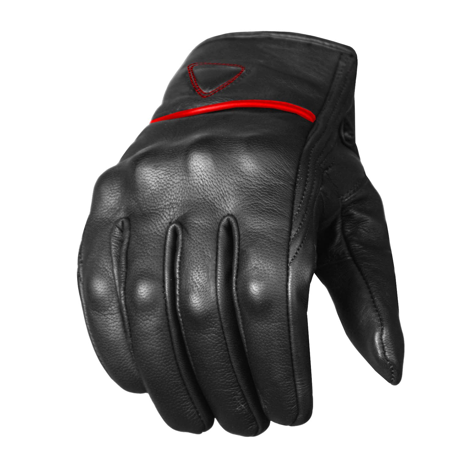 Jackets 4 Bikes Men'S Premium Leather Street Motorcycle Protective Cruiser Biker Gel Gloves Blackred M