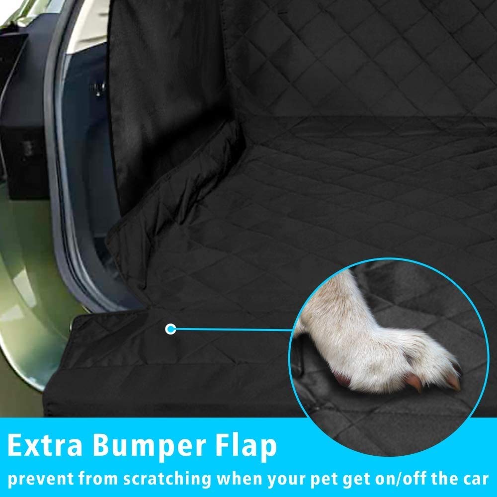 Funnipets Cargo Liner For Suv, Water-Resistant Dog Cargo Cover With Side Walls Protector And Bumper Flap, Non-Slip Backing, Quilted Pet Seat Cover, Large Size Universal Fit, Black