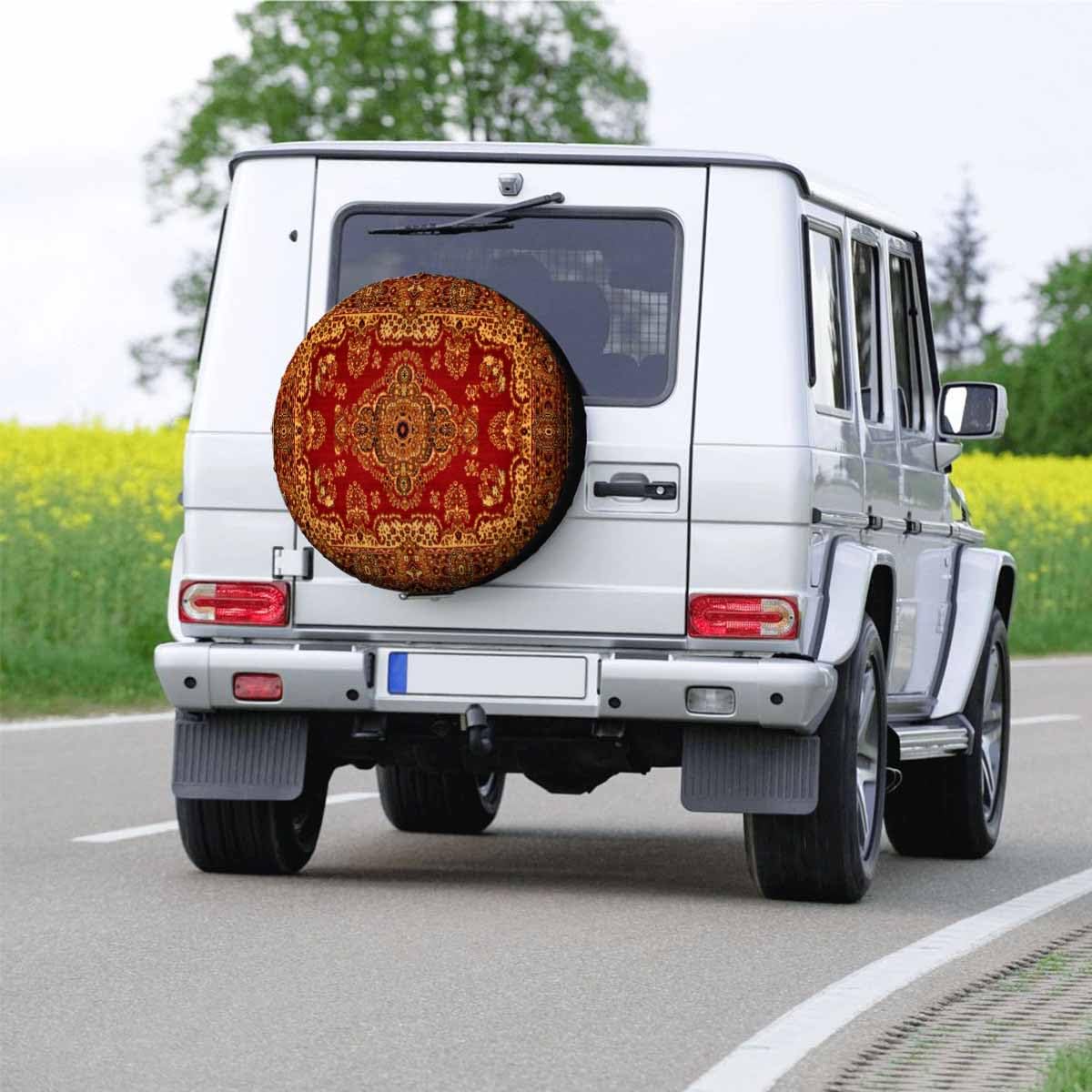 Carpet Texture Spare Tire Cover for RV Trailer Wheel Protectors Weatherproof Polyester Tire Case for All Cars SUV Camper Travel